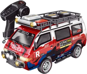 Car Model with LED Lights, 1/24 Scale 2.4G Brushed Electric Regulator 130S Motor/050 Motor 4WD Full-Proportional Synchronous Remote Control Car Model, RC Hobbyist Gifts (RTR Version) apprise enlightenment RC 