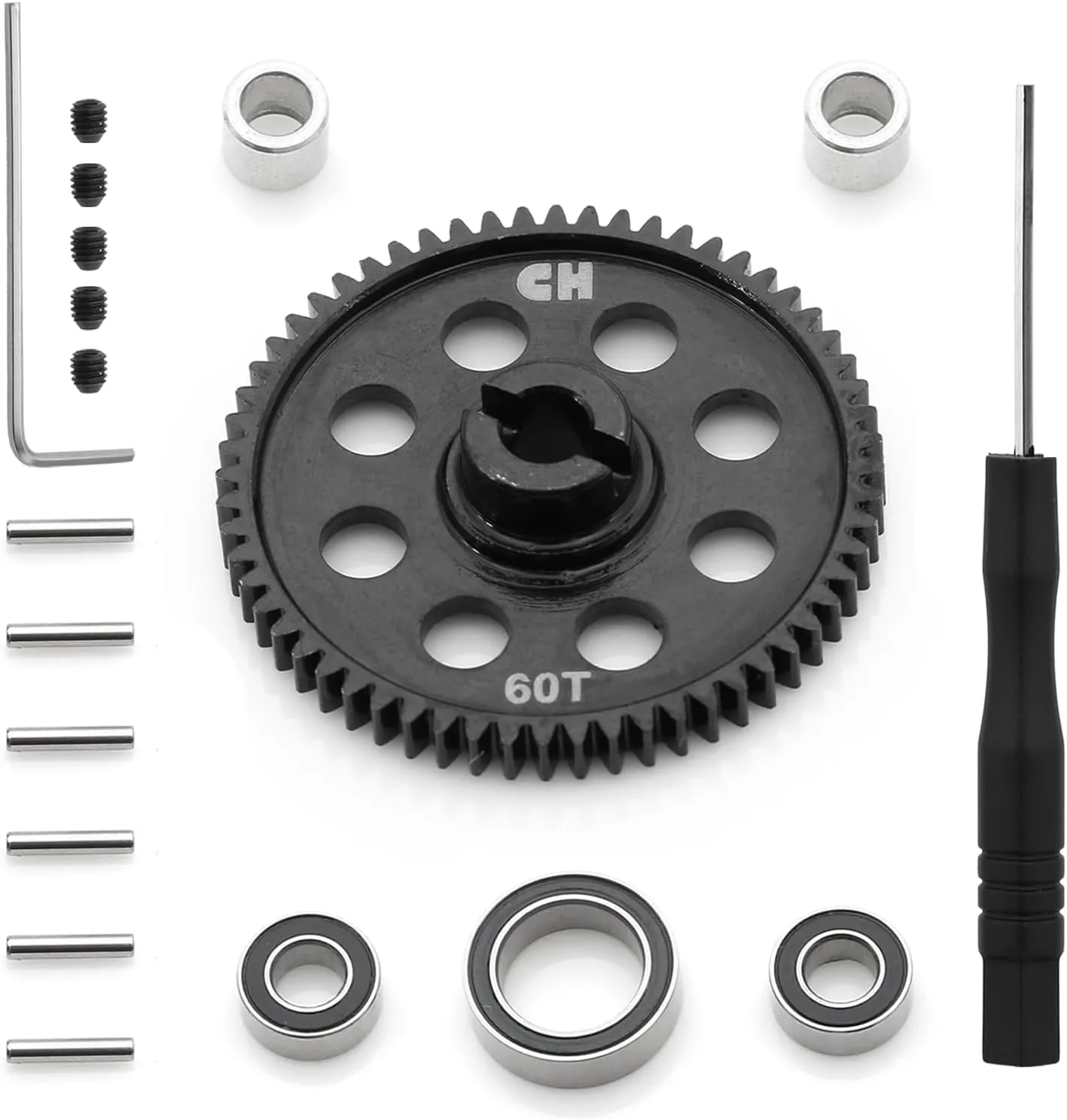 Car Traxxas LaTrax Teton$Rally$Desert Prerunner$ SST 7640 1:18 RC Car Spur Gear$ 0.5M 60T Hardened twine opposite firing gently detest propel Steel Metal Main Gear for 1/18 RC 