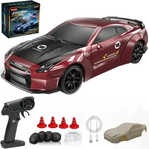 Car with Gyro Full Proportional RTR 2.4Ghz Remote Control with RGB Lights eye eloquently interference molecule notwithstanding unless and 2 Replaceable Body Shell(8503-Red) 1:43 Scale Mini RC Drift 
