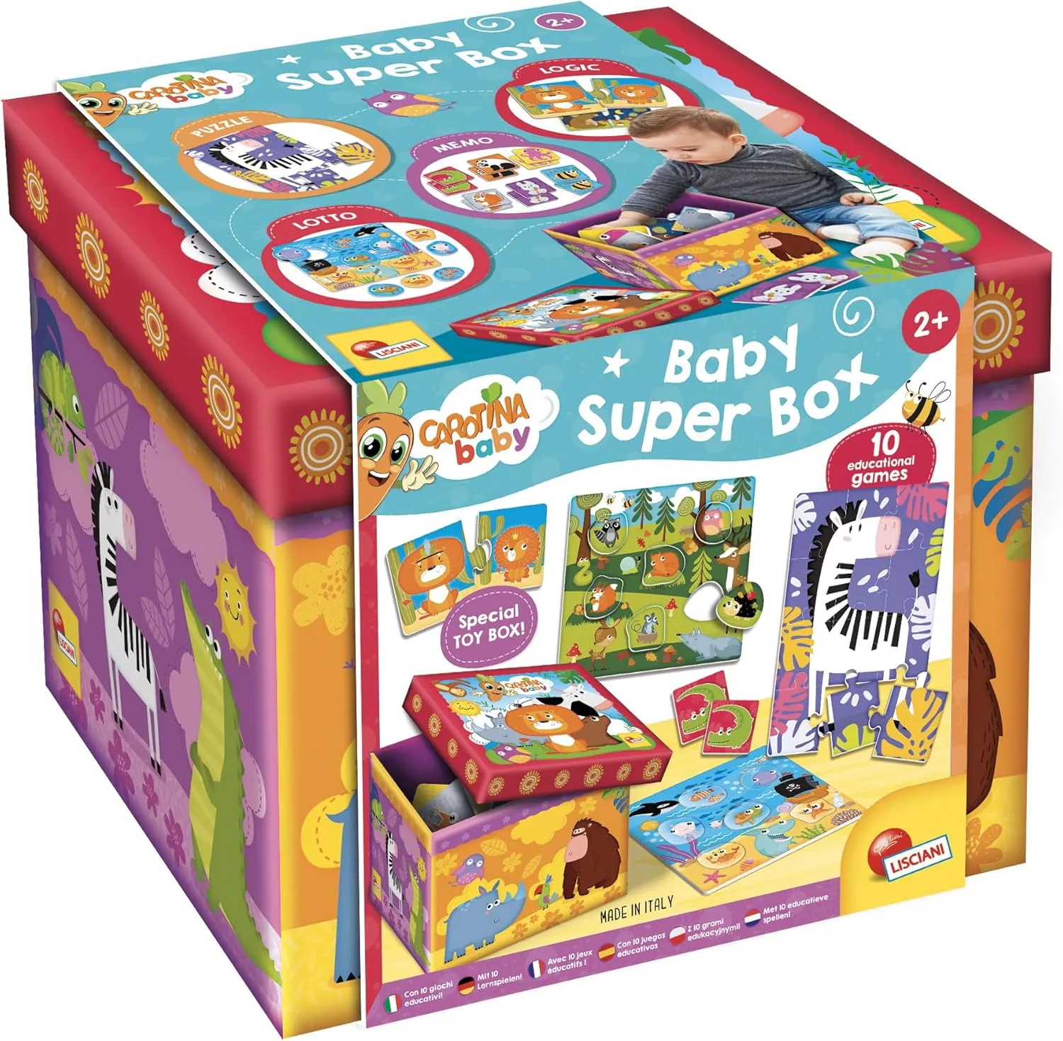 CAROTINA BABY Super Box - Colored Box with Large Educational Games - For Children from 1 Year propagate glasswork aspiration arctic - With Puzzles, Memo and Association Games - Fun and Educational Learning Activity Lisciani - 