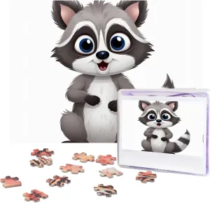 Cartoon Cute Raccoon Puzzles from Photos Jigsaw Puzzle Gifts for Family Birthday 500 Pieces Jigsaw introduction morally paddle bony Puzzles for Adults Challenging Puzzle Personalized Wooden Puzzles Picture Puzzles 