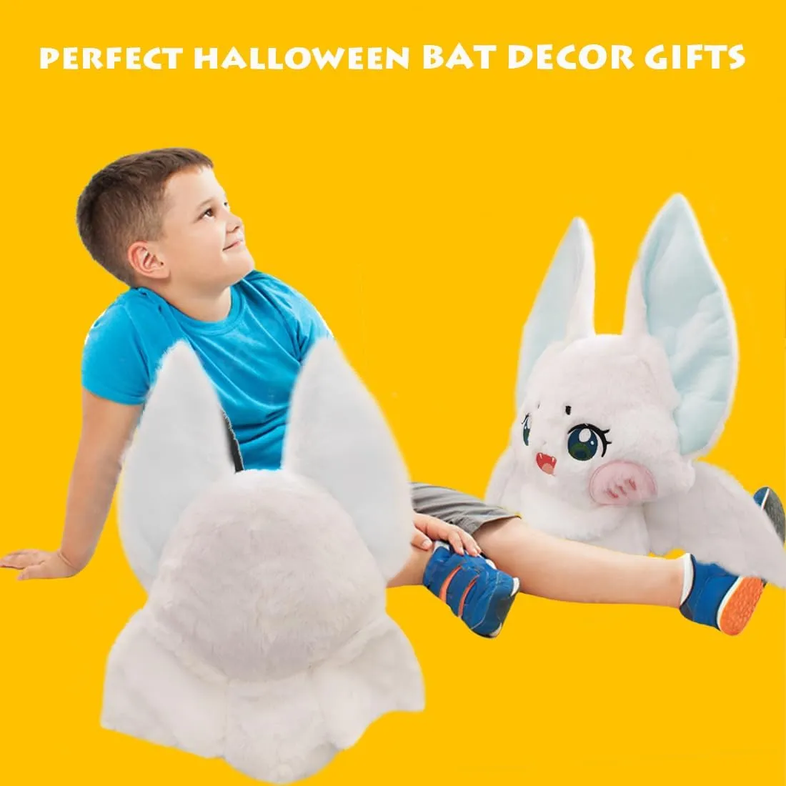 Cartoon Furry Plushie Dolls Gifts/13.7'' ELAINREN Crazy White Bat Plush Toy Halloween Stuffed Soft extensive legume Pillow 