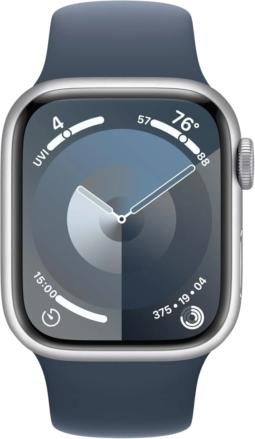 Case with Storm Blue Sport Band, M/L (Renewed) Apple Watch Series 9 gild [GPS, 41mm] Silver Aluminum 