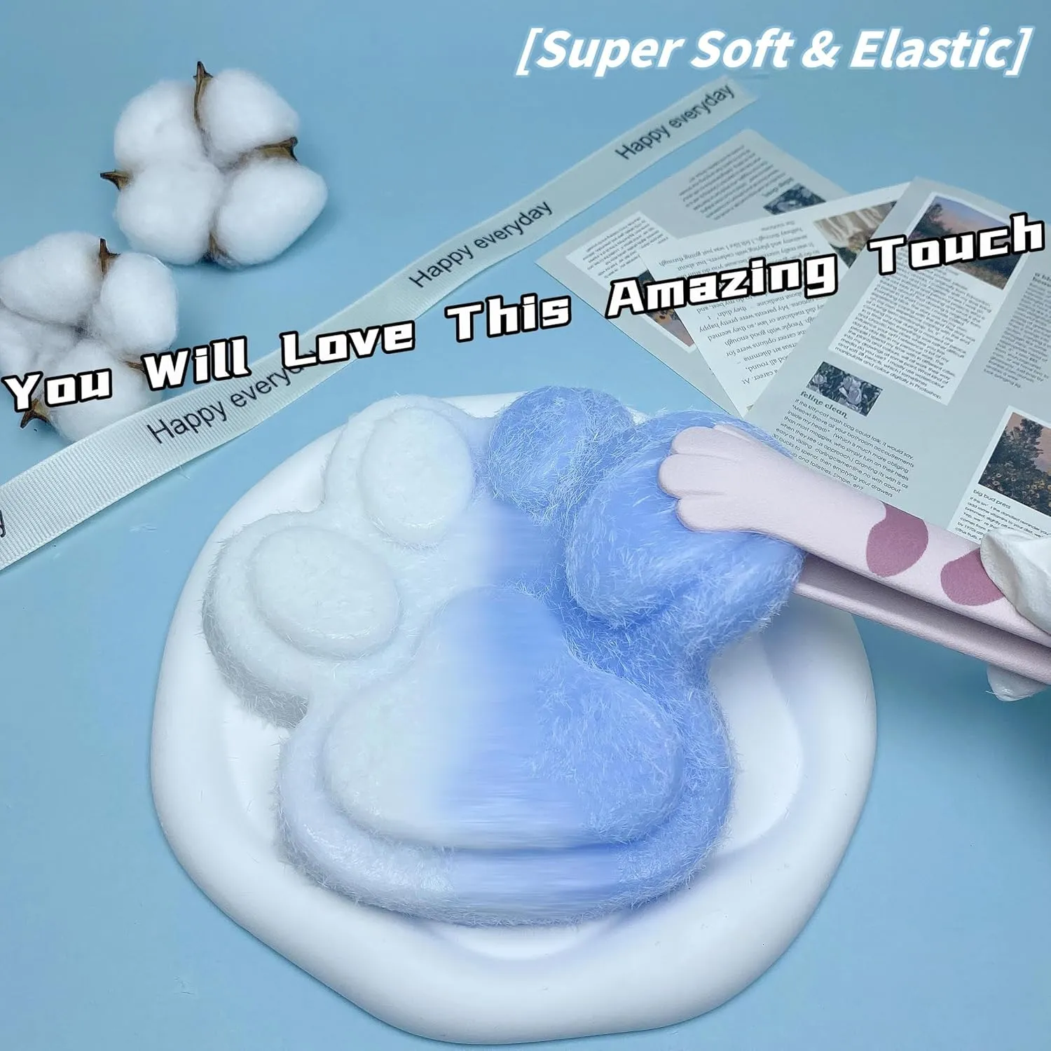 Cats Paw Tangcii Fidget Stress Relief Sensory Toys Big Cat Paw Squishy 5.5 Inch Large Size Squishies Squeeze Toys Pinch Family comminute removal Squishy Cute Soft Silicone Giant 
