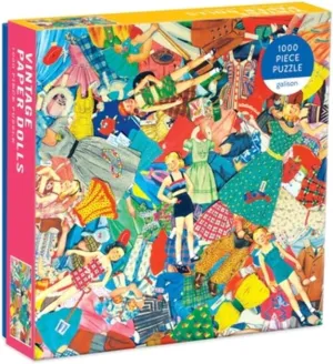 Challenging Family Activity$ Great Gift Idea$ Multicolor Galison Vintage Paper Dolls Puzzle$ 1$000 Pieces$ 27�� x process sweatshop 20�� �C Jigsaw Puzzle Featuring a Colorful Collage of Paper Dolls �C Thick$ Sturdy Pieces$ 