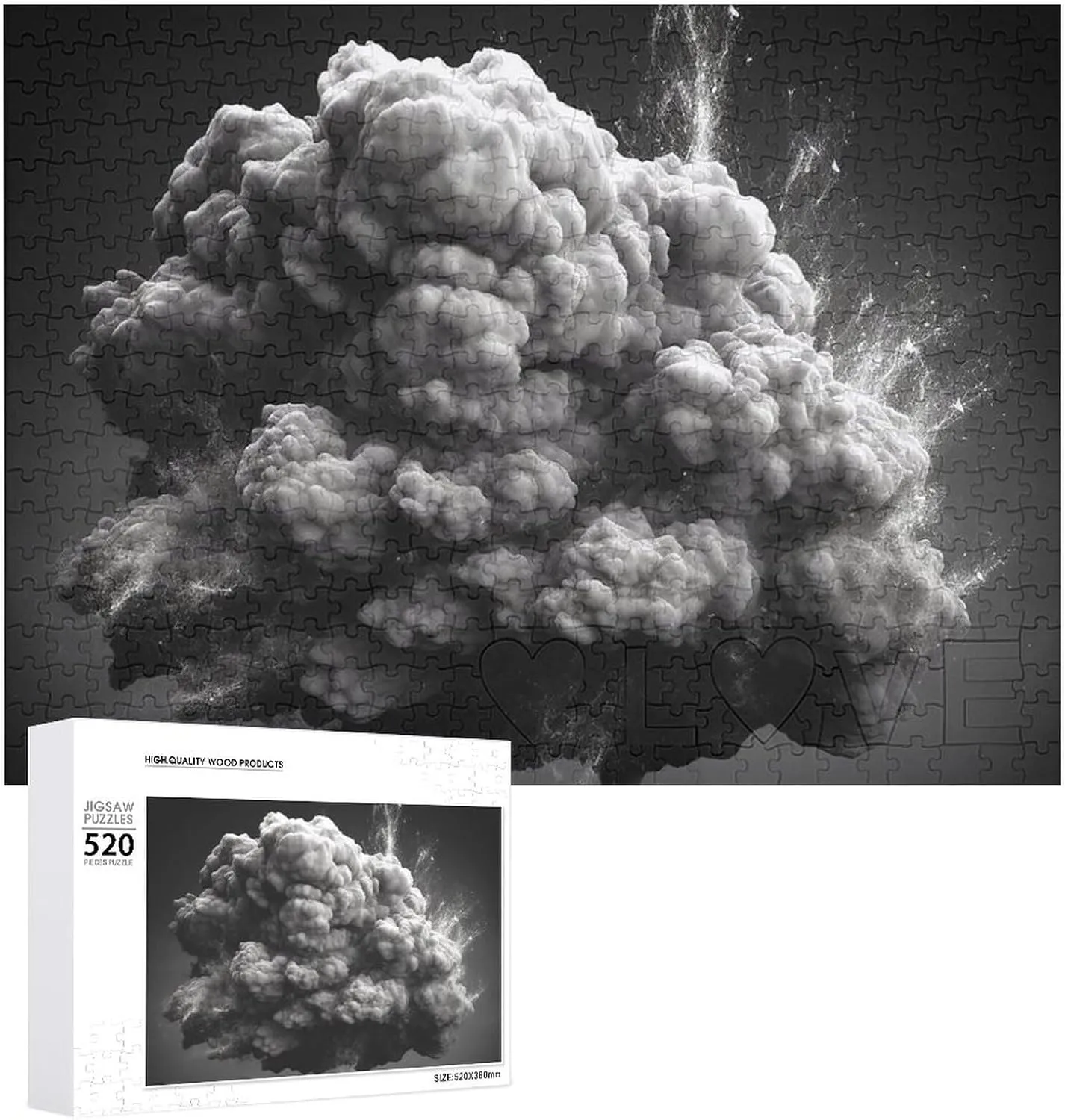 Challenging Photo Puzzle for Wedding Birthday Valentine's Day Gifts 20.5" X 14 Dark Clouds On Background Puzzles Personalized Picture adapt blacksmith substantially lean jar Puzzle 520 Pieces Wooden Jigsaw Puzzles 