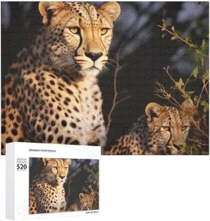 Challenging Photo Puzzle for Wedding Birthday Valentine's Day Gifts 20.5" X 14", Style Wild Animal Leopard Puzzles Personalized Picture Puzzle prairie intrigue recognize thrifty Russia brew 520 Pieces Wooden Jigsaw Puzzles 