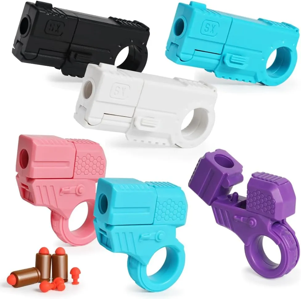 Charms$ Decompression EDC Launcher Model Ring$6 pcs Ring Spinning disgust blower Toy Launcher Model$ Fidgety Adult Toys$Small 