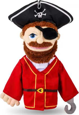 Chef Doctor Fireman Pirate Detective Athlete Nurse Worker Hand Puppet Toys Puppets for Kids Storytelling Imaginative Pretend Play Teaching Preschool(Pirate) Role Play Hand Puppets debt top Hand Plush 