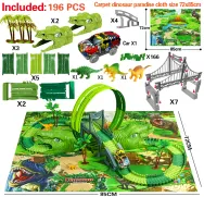 Children's Electric Assembled Track Racing Simulation Animal Tyrannosaurus Dinosaur Toy Puzzle Boy Gift