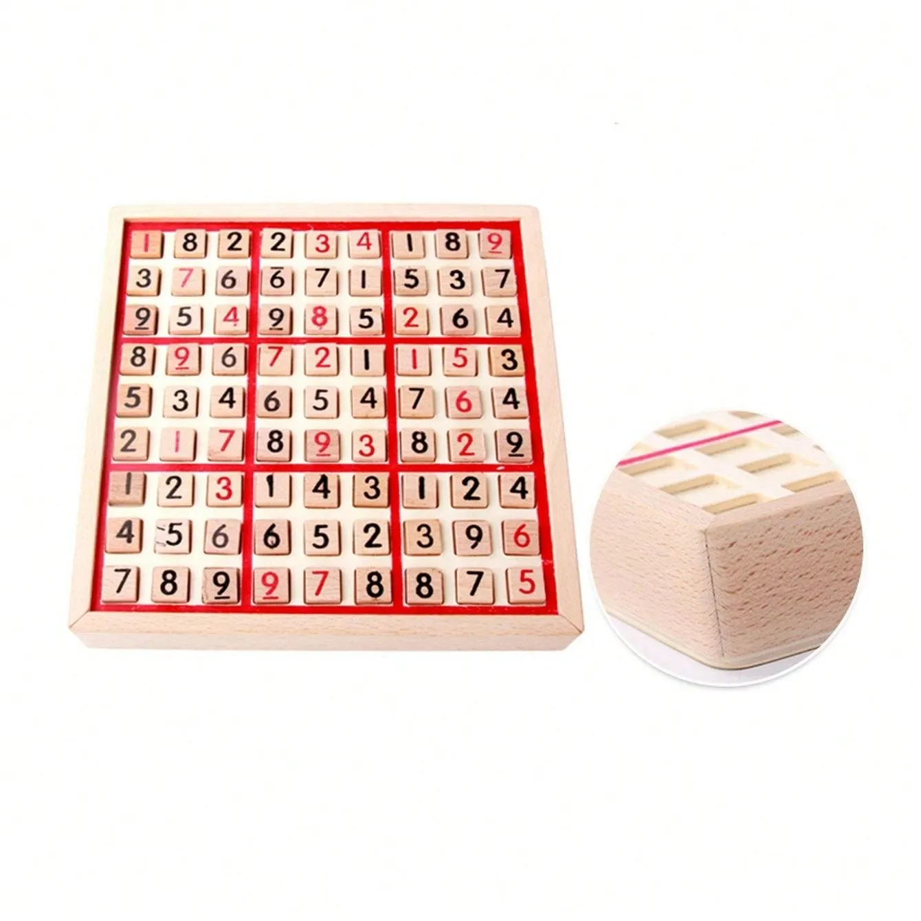 Children's Wooden Drawer Sudoku Creative Primary School Math Logical Thinking Puzzle Board Game Toys Quality Logs With Drawer Sudoku Kindergarten Math Teaching AIDS