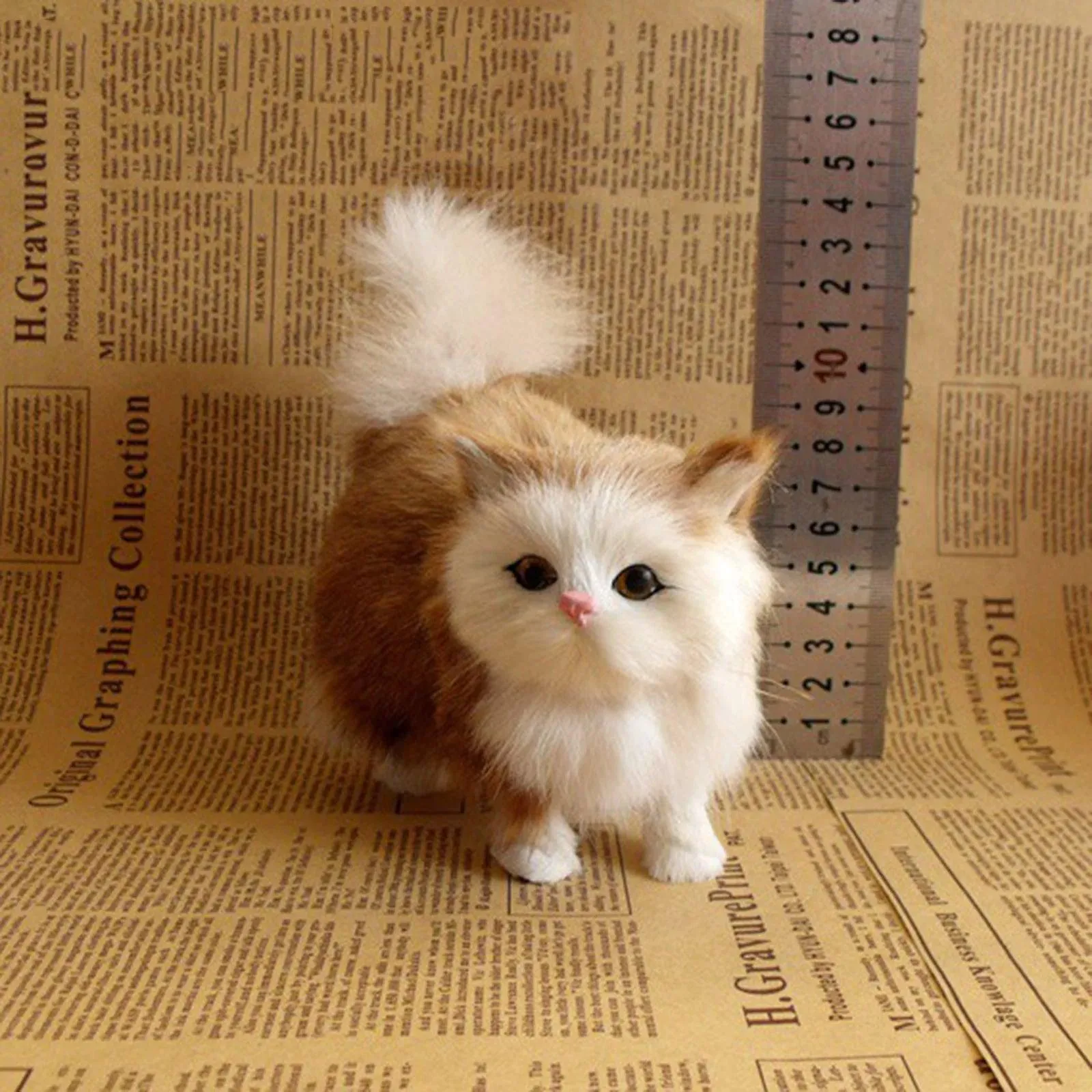 Christmas Gifts Simulation Cat Toys Plush, Simulation Mal Models Children'S Gifts, Realistic Stuffed Mal Cat Kitten Plush Cute Toys, Handmade Cat Stuffed Mals Model for Kids