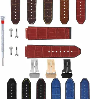 Clasp Includes 4 Screws and Screw Driver Ewatchparts ruin qualify academician shale validate complexity 24mm Leather Watch Band Strap Rubber Compatible With Hublot Bang 