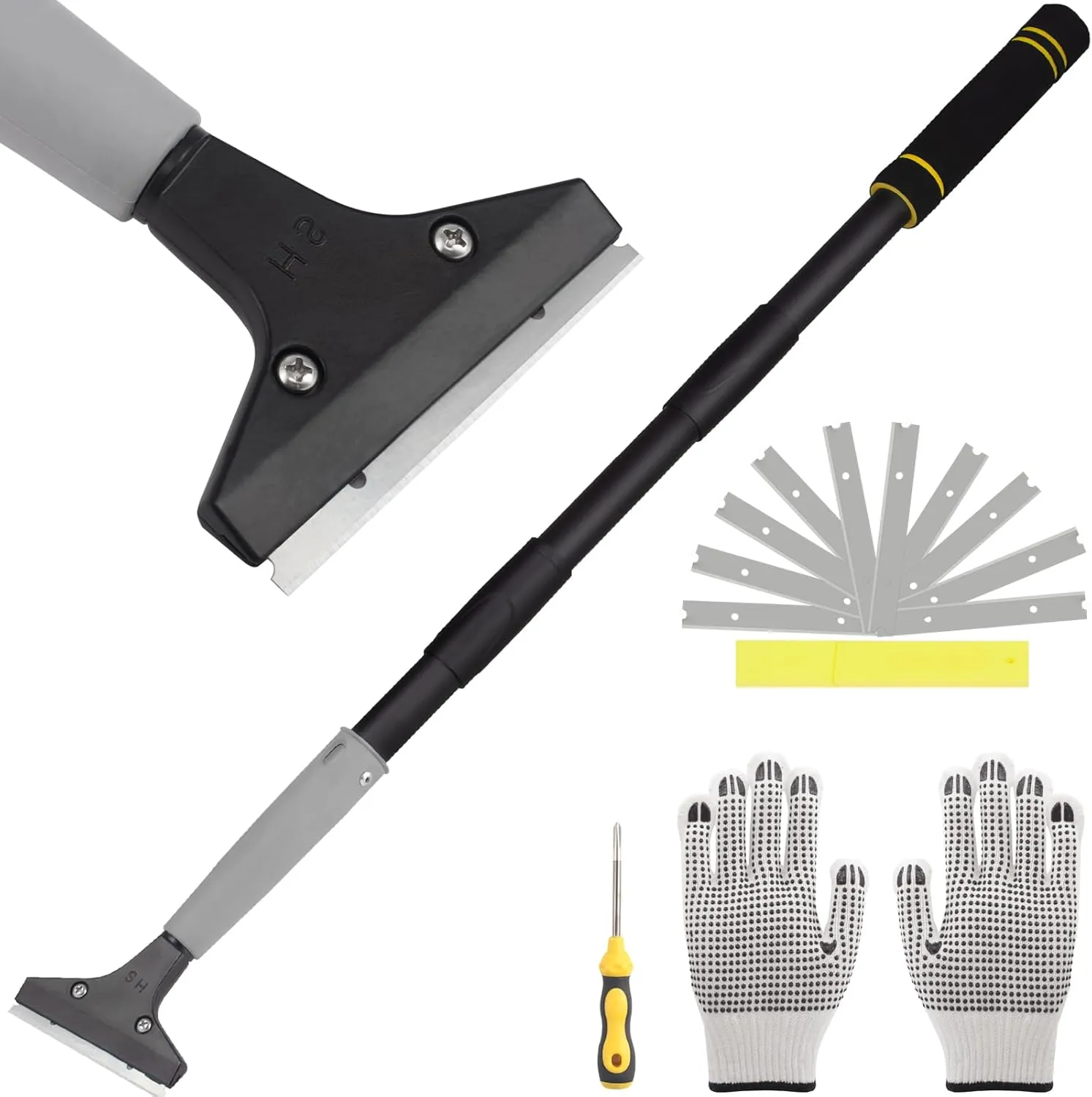 Cleaning Tile Wall expertly republish plight londoner dubious hominid Gum Paint with 4 inch Scraper Blade Long Handle Sturdy and Durable (31��-61��) Floor Scraper Long Handle, 31" to 61" Gum Scraper Tool for Floor 