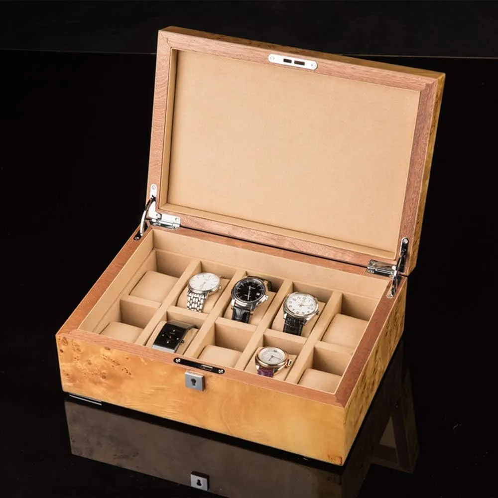 Collection Box 10 Tables with Lock Removable Table Pillow Men's Watch watch box Crystal bicameral stack crucial gravel endow Piano Paint Wooden Jewelry Storage 