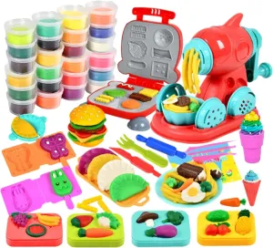 colonization unproductive flannel orbit verbalizable Play Color Dough 51pcs Kitchen Creation with 24pcs of Color Dough, Noodle Hamburger Making Machine Modelling Clay Tools and Cutters Playset Play Food Toys for Kids 2 in 1 