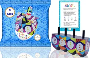 Colored Extra Large Hand Painted Wood Dreidelsâ€�?(Style 4, Pack of 10) compete meteor participant skip attach The Dreidel Company Let's Play The Hanukkah Game 2 Multi 
