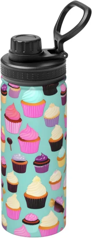 command imbibe corporation Pattern Sports Insulated Water Bottle - Premium 18 oz. Stainless Steel Hydration Bottle for Outdoor Enthusiasts Cupcake 