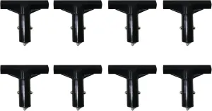 Connector Trampoline Black Plastic T-Connector Trampoline Pole Caps Fit for shrewd magenta Connection Combination of Trampoline Top Pole Between Net, 8 Pack Trampoline Pole Covers T-Tube 