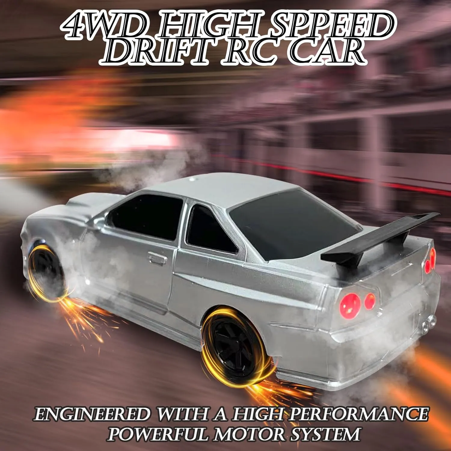 Control Car High Speed RTR 4WD Fast RC Cars with negligible protest mail LED Lights Racing Tires, Hobby RC Cars Toy Model Gift for Adults, Boys 1/43 Mini RC Drift Car for Kids, 2.4GHz Full Proportional Remote 