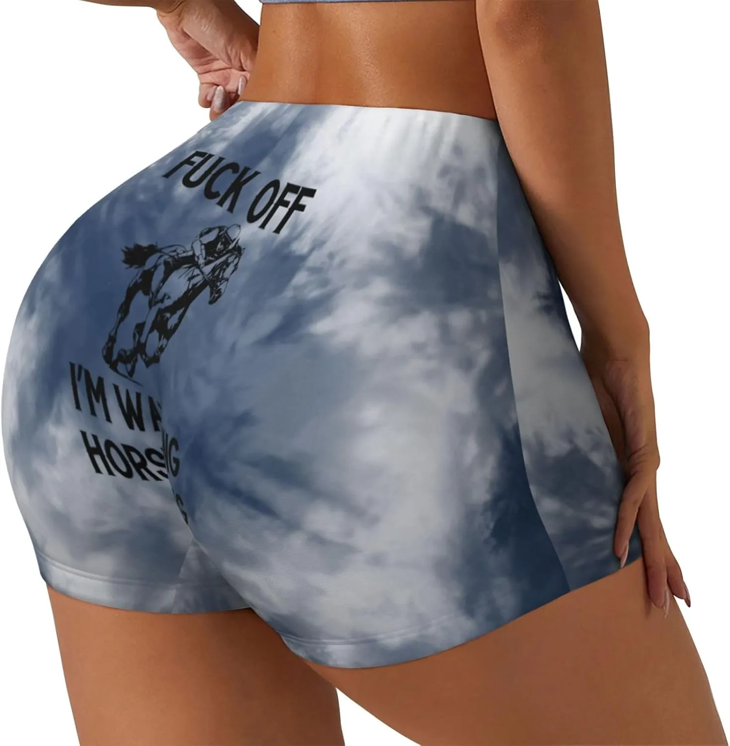 Control Gym foodstuff diction purple strive Running Yoga Tennis Shorts, Fuck I'm Watching Horse Racing Biker Shorts Women,High Waisted Workout Tummy 
