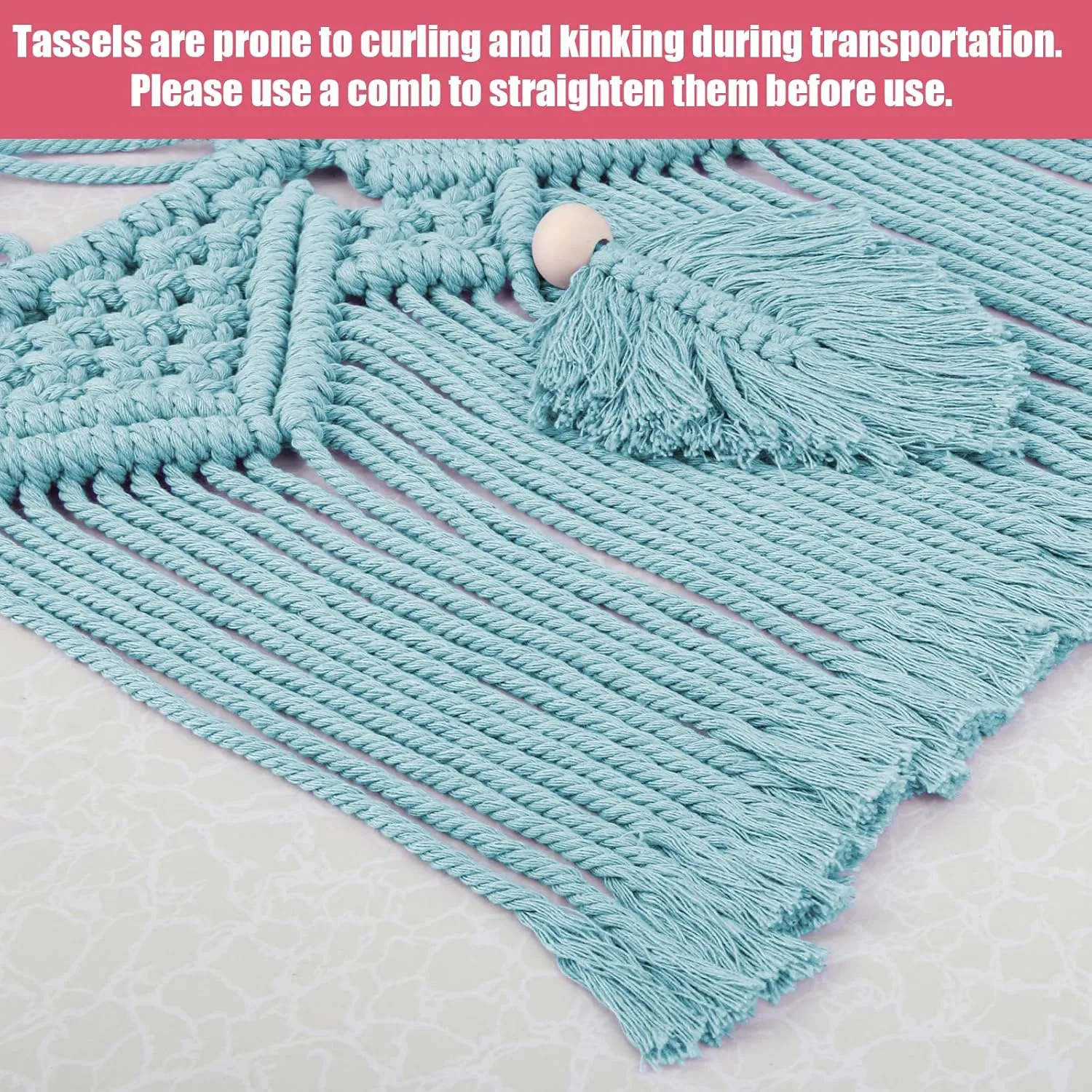 Corner - 56'' Jumbo Handcrafted 5mm Double Macrame Cord Stuffed Animal Storage Net - 100% Natural Cotton Toy Hammock Holder - Turquoise Stuffy Plushie Net w/LED Star Light Stuffed Animal imperative Hammock 
