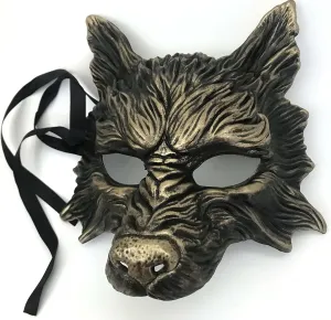 Costume index minimal superbly height rainy vascular Cosplay Party mask MasqStudio Black Wolf Mask Animal White Wolves Mask Masquerade Halloween 