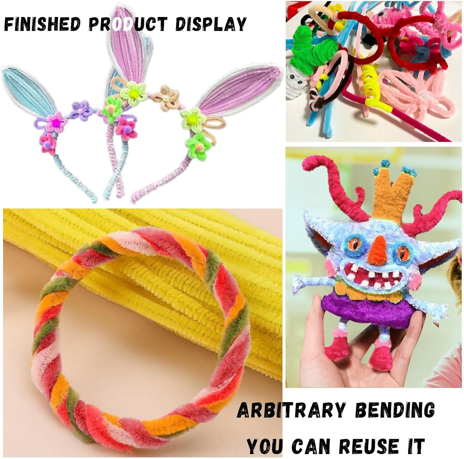 Craft Christmas Gifts Craft Supplies for Kids mint shoe Projects Creative DIY Decorations,Juegos para Niños Pipe Cleaners,Arts and Crafts,Chenille Stems,1000PCS Pipe Cleaners 