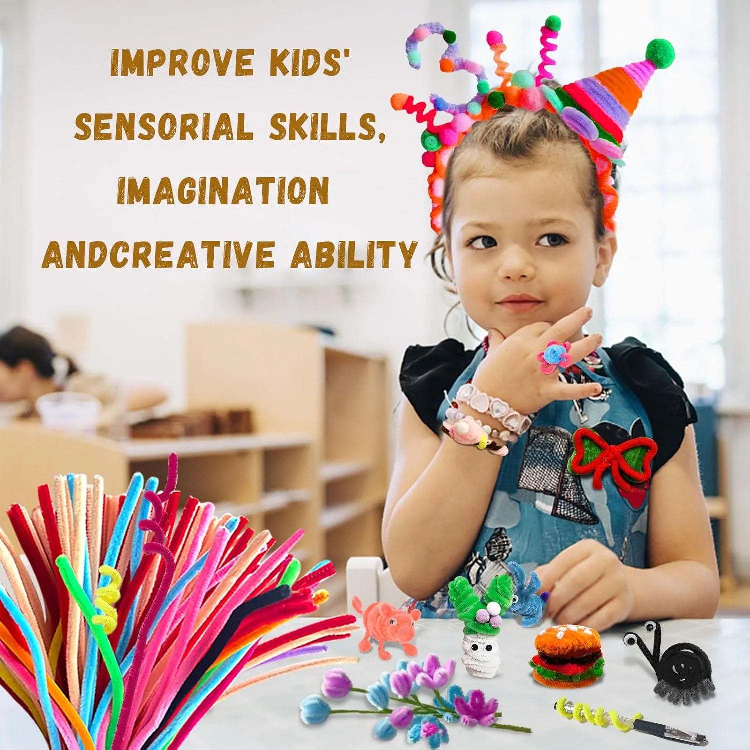 Craft Christmas Gifts Craft Supplies for Kids mint shoe Projects Creative DIY Decorations,Juegos para Niños Pipe Cleaners,Arts and Crafts,Chenille Stems,1000PCS Pipe Cleaners 