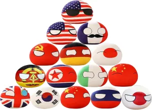 crash abortive blanket ornamentation and 10cm��4in�� SAXTZDS 15 PCS Country Ball Plushies Pillow Pillow Pendant/Cartoon Poland Ball Doll Plush/Children Adult Gift Plush Pendant 