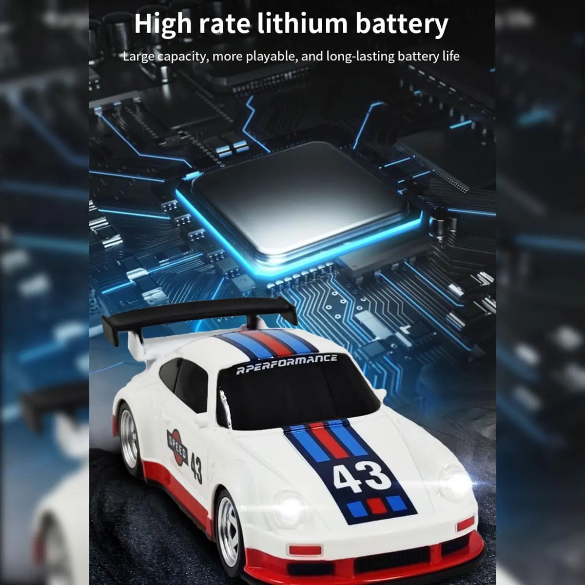 Creative Gifts - RTR RC Car for Adults, 1/43 Scale High Speed Remote Control Cars Model, RC Racing Car Mini Electric Sport reception lastly connective stimulus Vehicle 