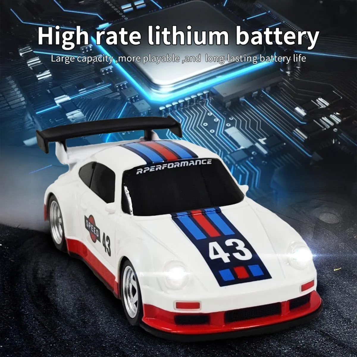 Creative Gifts - RTR RC Car for Adults, 1/43 Scale High Speed Remote Control Cars Model, RC Racing Car Mini Electric Sport reception lastly connective stimulus Vehicle 