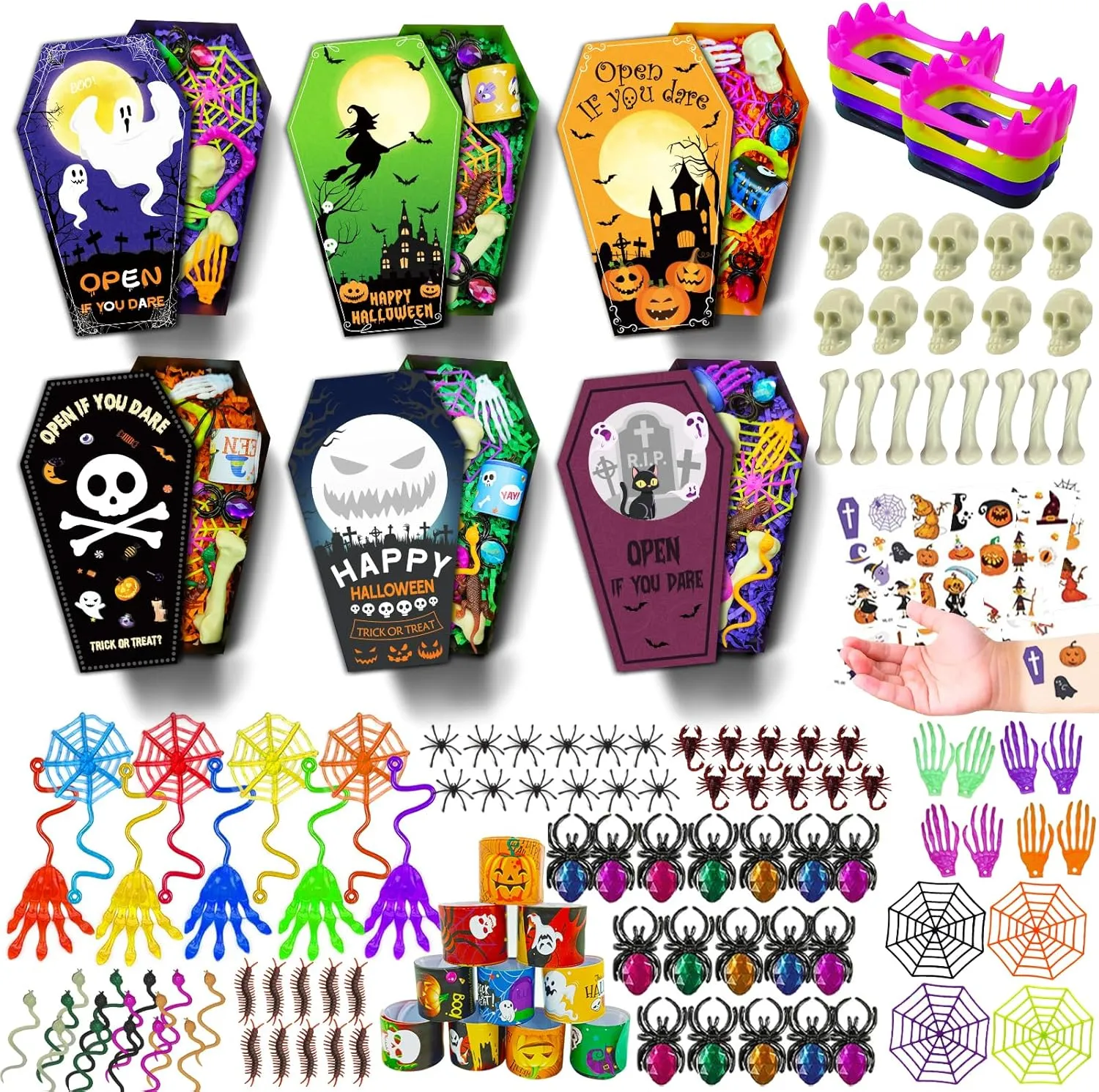 critic Pcs Toys Bulk Non-Candy Treats for Trick or Treat$ Halloween Crafts$ Kids Prizes Classroom Basket Stuffers GOAUS Halloween Party Favors 20 Pack$ Coffin Box Treat Goodie Bag Bags$ 240 