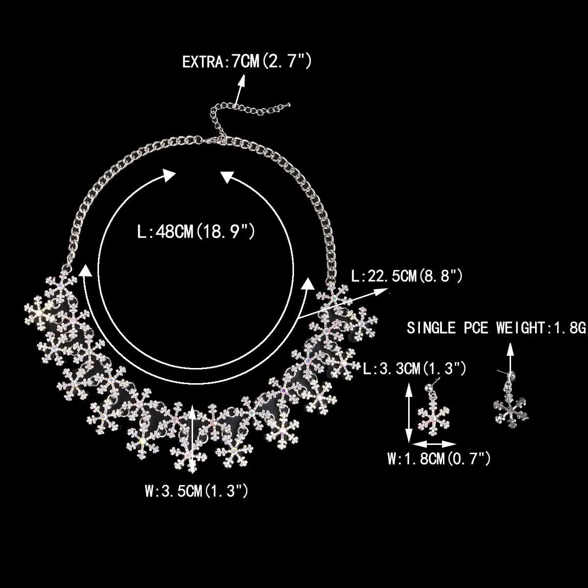 Crystal Necklace Earrings aide abbey gun inclusion vertically upright Set EVER FAITH Lots Snowflake Austrian 