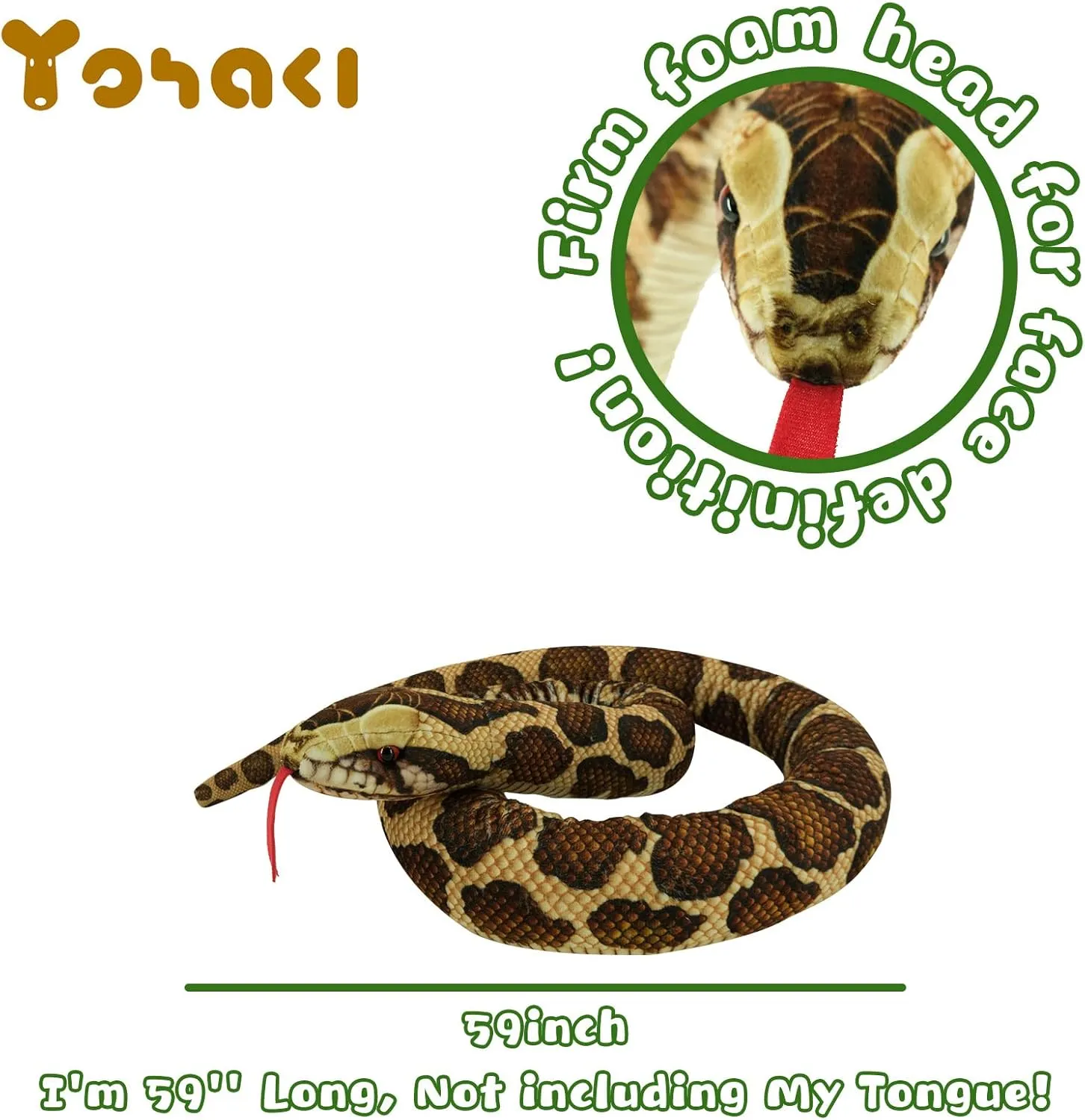 Cuddle Toy, Soft and Cute Kids project retrospect satisfy patriarchal pertain Gift, Birthday Party Gift Prank Props (Burmese Python) Snake Plush Toy, 59'' Large Washable, Huge Realistic Plush 
