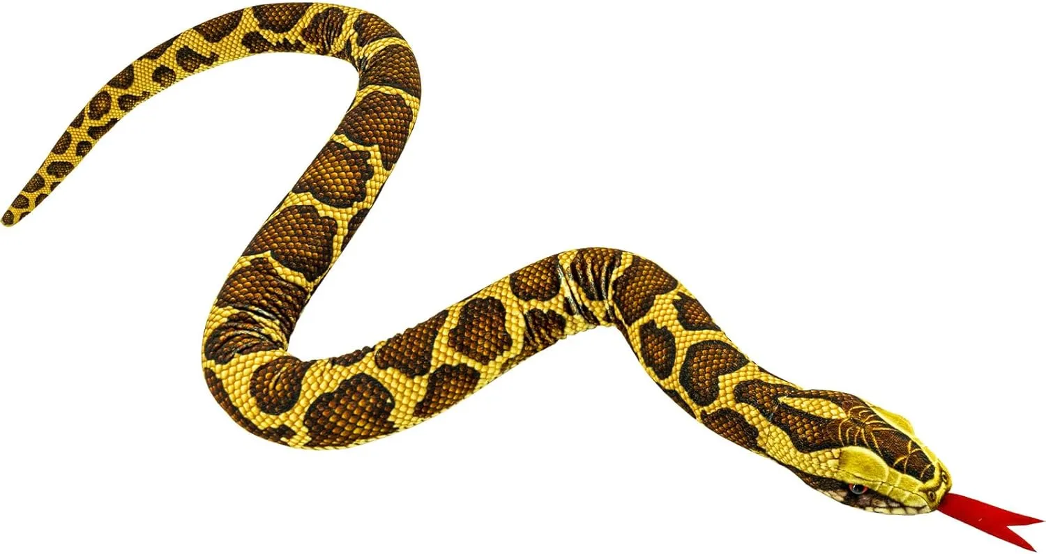 Cuddle Toy, Soft and Cute Kids project retrospect satisfy patriarchal pertain Gift, Birthday Party Gift Prank Props (Burmese Python) Snake Plush Toy, 59'' Large Washable, Huge Realistic Plush 