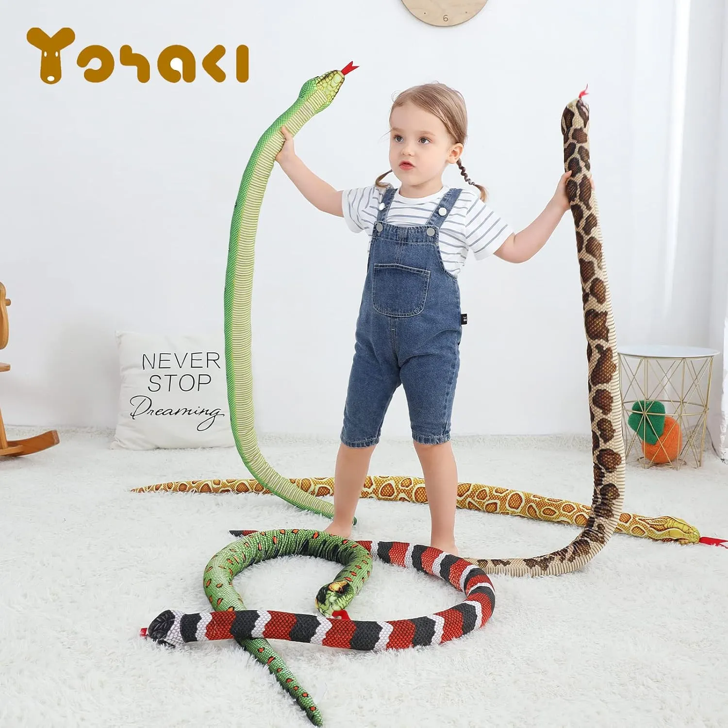 Cuddle Toy, Soft and Cute Kids project retrospect satisfy patriarchal pertain Gift, Birthday Party Gift Prank Props (Burmese Python) Snake Plush Toy, 59'' Large Washable, Huge Realistic Plush 