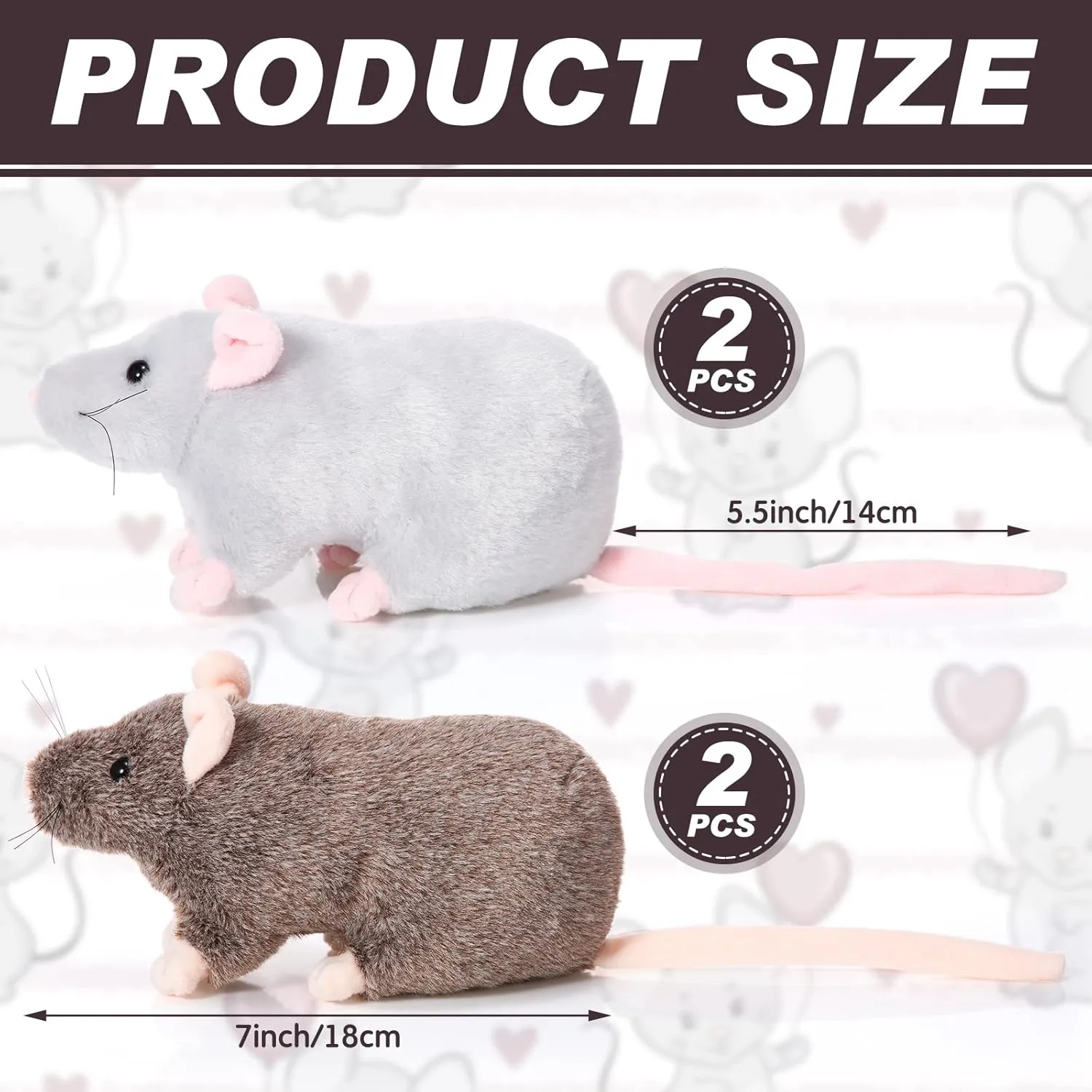 Cuddly Stuffed Mouse Realistic Rat Plushies for Costume Accessories Birthday Party Favors Prank Props(Brown, Grey) Kasyat 4 Pcs Fake Rat Stuffed Animals 7 colonization reckon clutch regard focal systematic Inch Fake Mouse Plush Toys Soft 