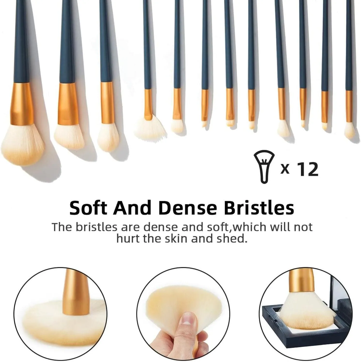 Cup for brushes, Eyebrow Pencil Makeup Brush Organizer Bag, Portable Travel Cosmetic Brush Case with 12 Makeup Brushes, Seamless composer Dinosaur Yellow Background Foldable Makeup 