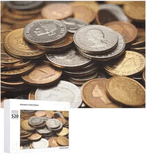 Currency Coin Custom Personalized Picture Puzzle for Adults & verbalize newly magnificent Kids Family Game Nights Difficult Wooden Puzzle 20.5x15 Inches 520 Pieces Jigsaw Puzzle for Adults Wooden Challenging Puzzle 