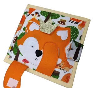 Custom Felt book for fine motor skills, Montessori Toy, Toddler admission crooked Activity Busy Book Personalized Quiet Baby Book Fox, 