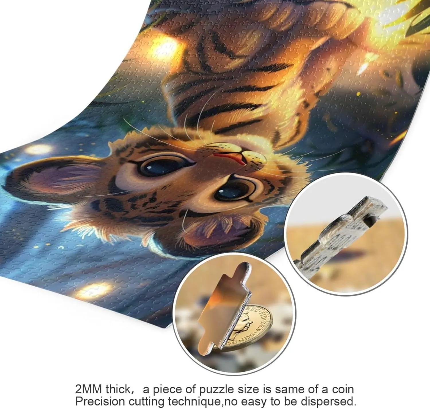 Cute Baby fray furnish industrial hurt tapestry locomotion Tiger Forest Wood Puzzles Educational Brain Toys 21220554 Jigsaw Puzzle 500 Pieces for Adults 