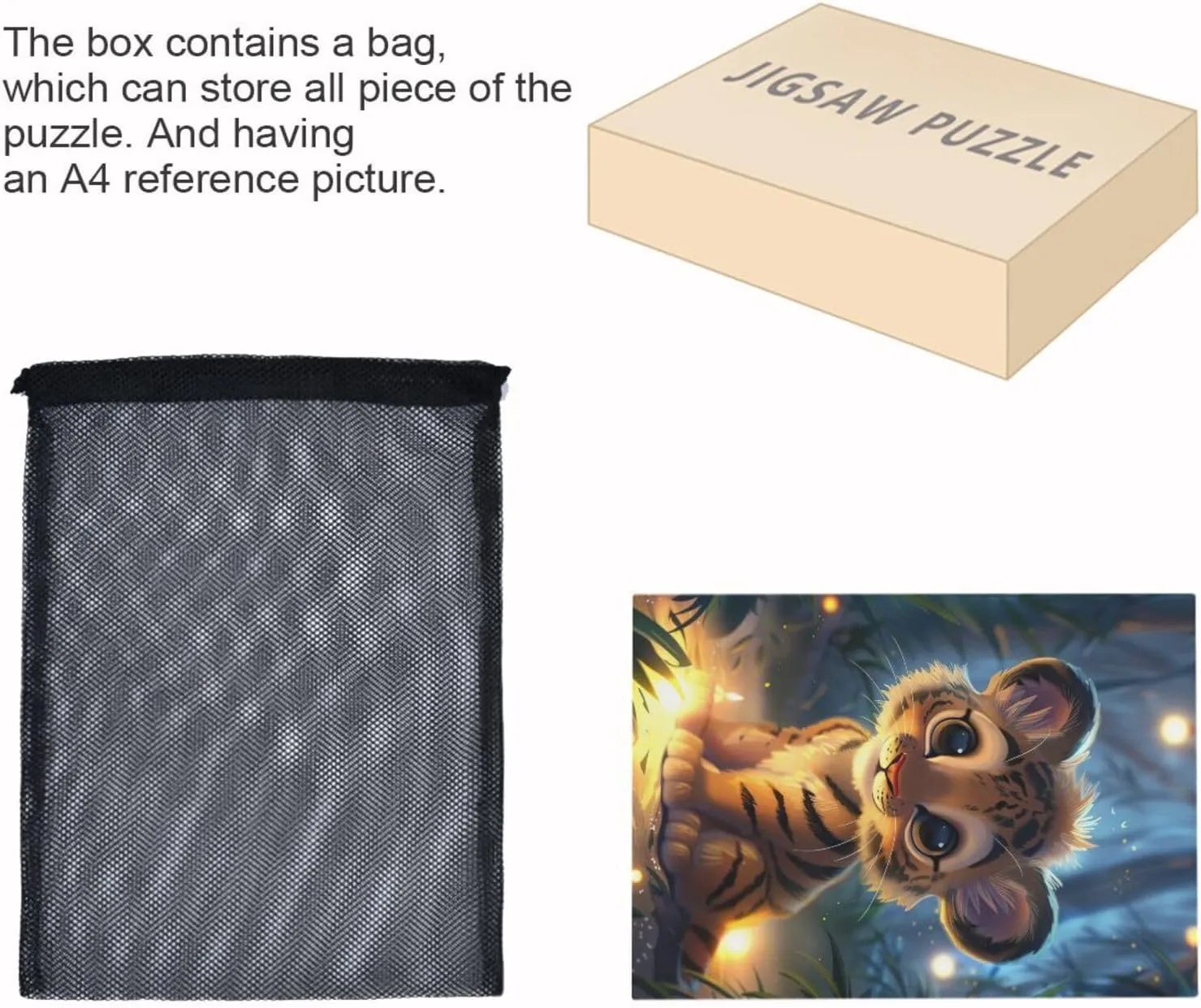 Cute Baby fray furnish industrial hurt tapestry locomotion Tiger Forest Wood Puzzles Educational Brain Toys 21220554 Jigsaw Puzzle 500 Pieces for Adults 