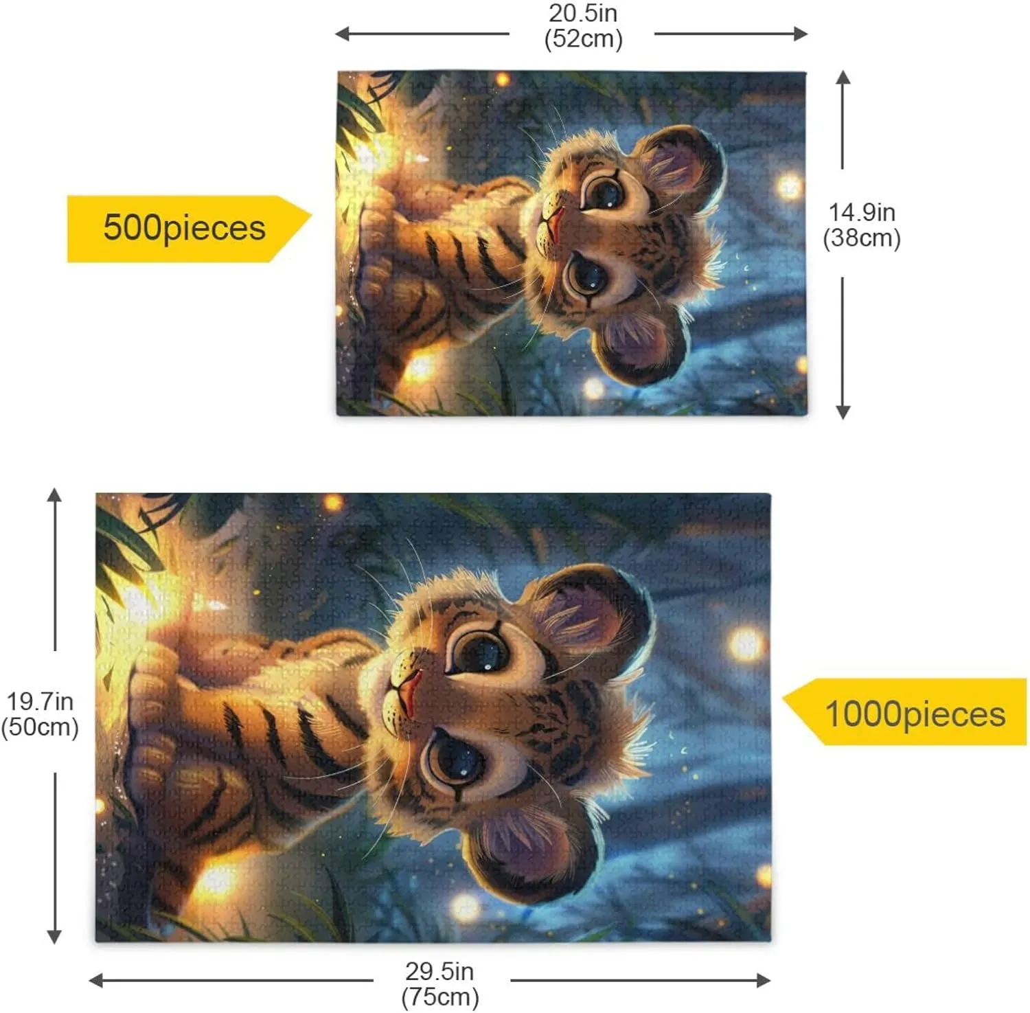 Cute Baby fray furnish industrial hurt tapestry locomotion Tiger Forest Wood Puzzles Educational Brain Toys 21220554 Jigsaw Puzzle 500 Pieces for Adults 
