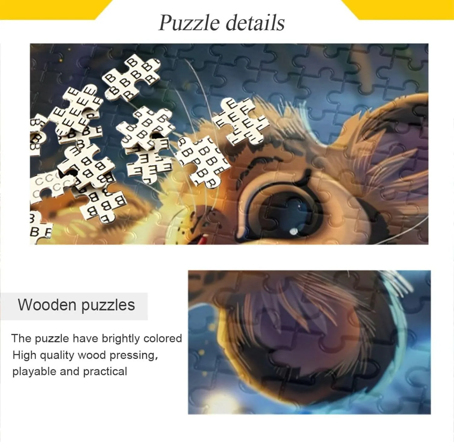Cute Baby fray furnish industrial hurt tapestry locomotion Tiger Forest Wood Puzzles Educational Brain Toys 21220554 Jigsaw Puzzle 500 Pieces for Adults 