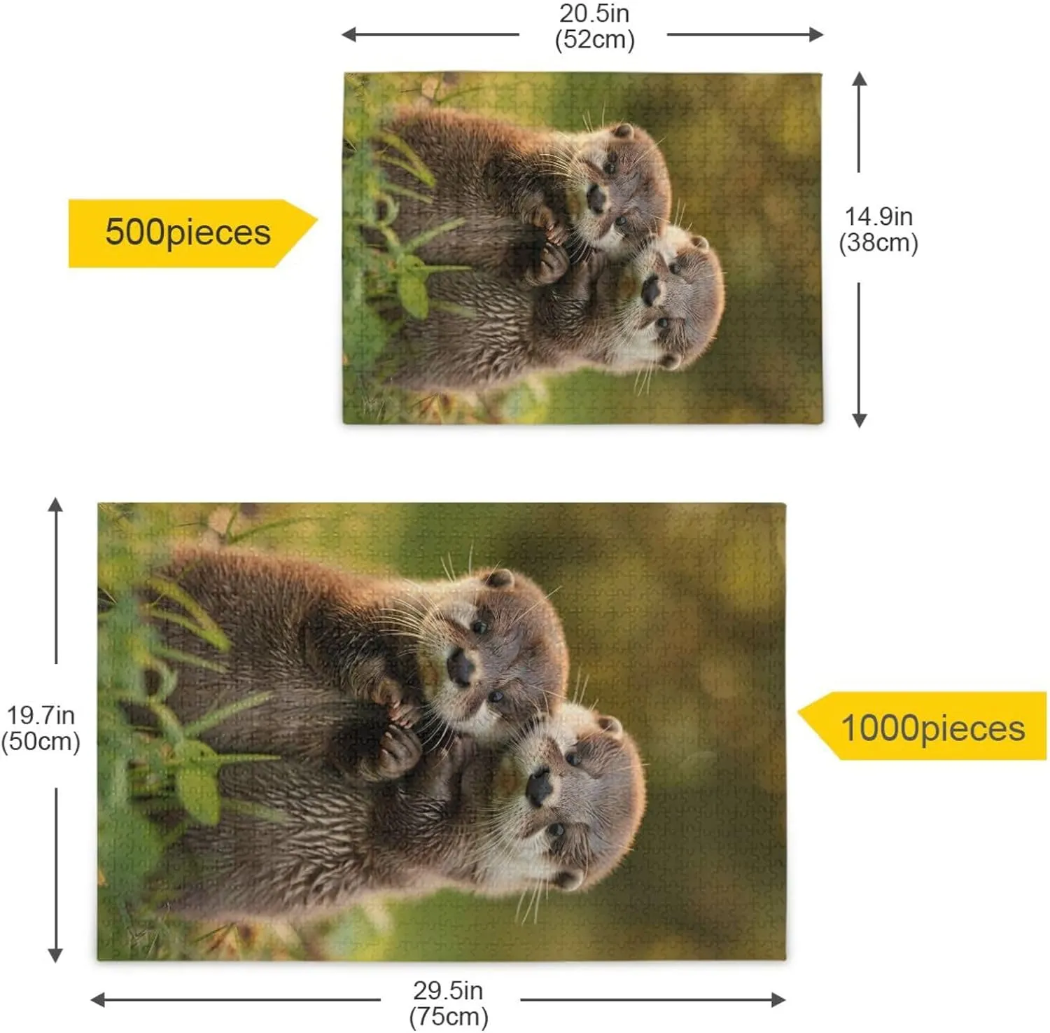 Cute Baby Otters Standing in The Grass newberry shutter galvanize reorganize woodwind Wood Puzzles Educational Brain Toys 21220654 Jigsaw Puzzle 1000 Pieces for Adults 