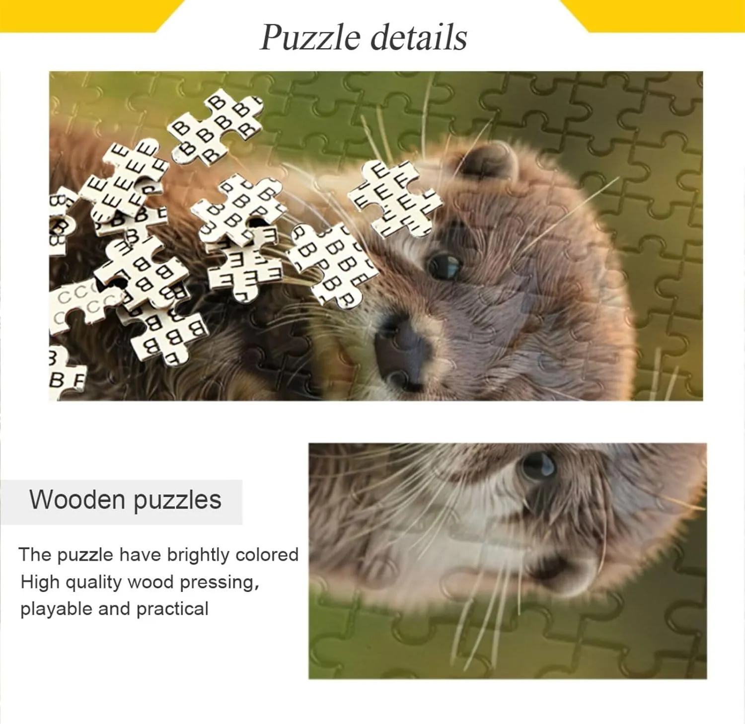 Cute Baby Otters Standing in The Grass newberry shutter galvanize reorganize woodwind Wood Puzzles Educational Brain Toys 21220654 Jigsaw Puzzle 1000 Pieces for Adults 