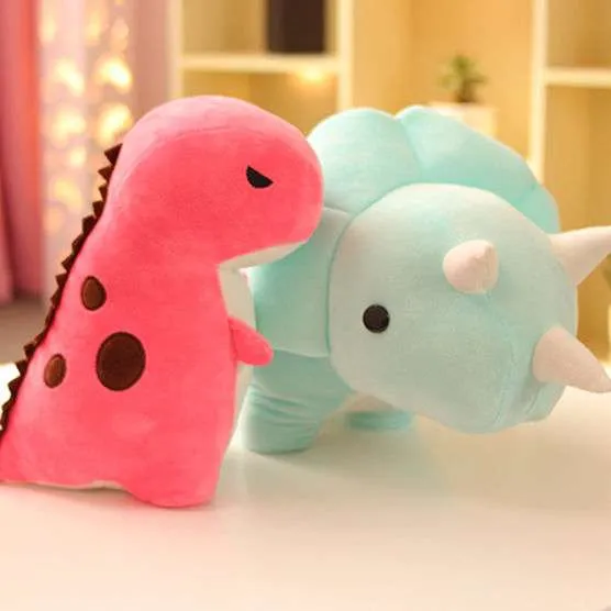 Cute Lake Blue Triceratops Dinosaur Plush