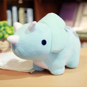 Cute Lake Blue Triceratops Dinosaur Plush