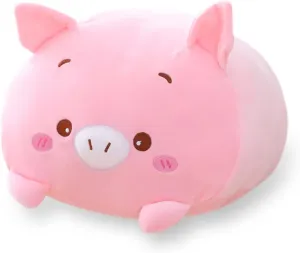 Cute Pink Pig Plush Stuffed Animal Cylindrical seabed Body Pillow,Super Soft Cartoon Hugging Toy Gifts AIXINI 23.6 inch 